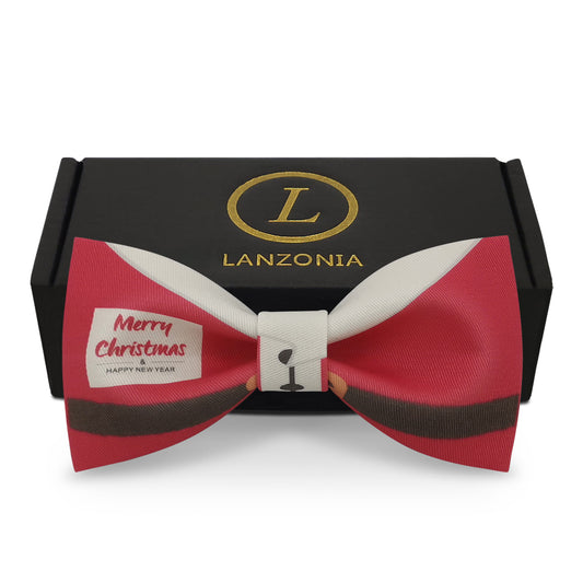 Lanzonia Men's Novelty Bow Tie Funny Santa Claus Designer Bowtie for Xmas Christmas Holiday New Years Eve - Lanzonia