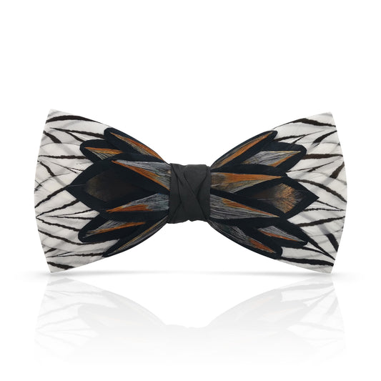 Lanzonia Feather Bow Ties for Men's Handmade Bowtie for Wedding Dating - Lanzonia