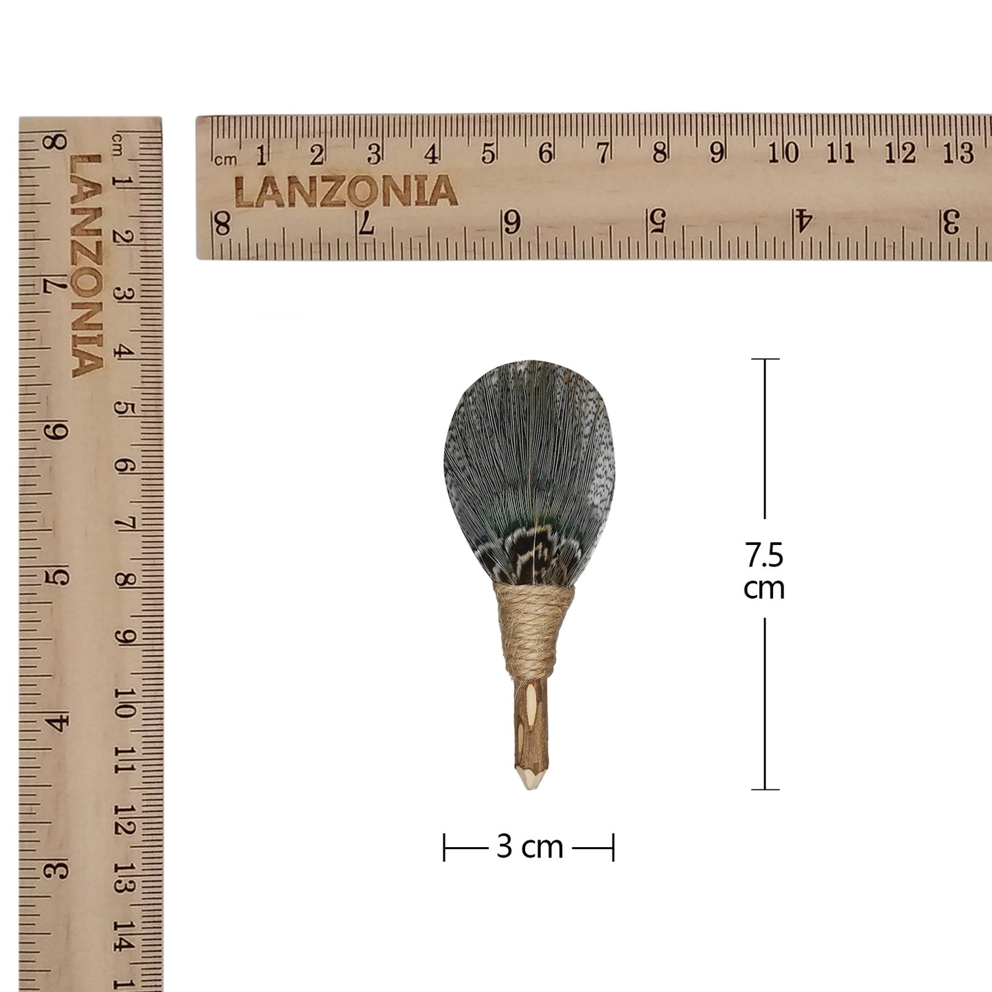 Lanzonia Men's Feather Lapel Pin Groom Boutonniere Wedding Accessories Groomsmen Brooch Handmade Feather Hat Pin - Lanzonia