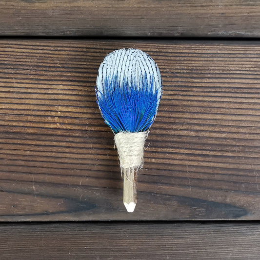 Lanzonia Men's Feather Lapel Pin Groom Boutonniere Groomsmen Brooch Handmade Feather Hat Pin Wedding Accessories - Lanzonia