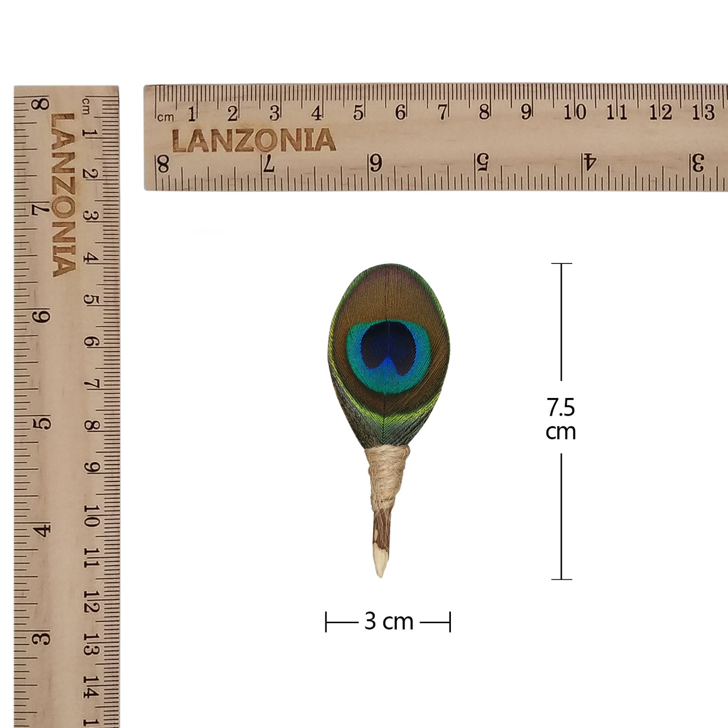 Lanzonia Men's Feather Lapel Pin Groom Boutonniere Wedding Accessories Groomsmen Brooch Handmade Peacock Feather Hat Pin - Lanzonia