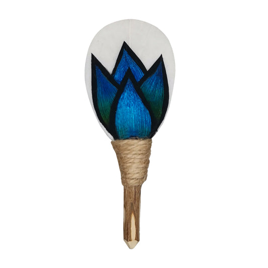 Lanzonia Men's Feather Boutonniere Groom Lapel Pin Groomsmen Brooch Handmade Feather Hat Pin Wedding Accessories - Lanzonia