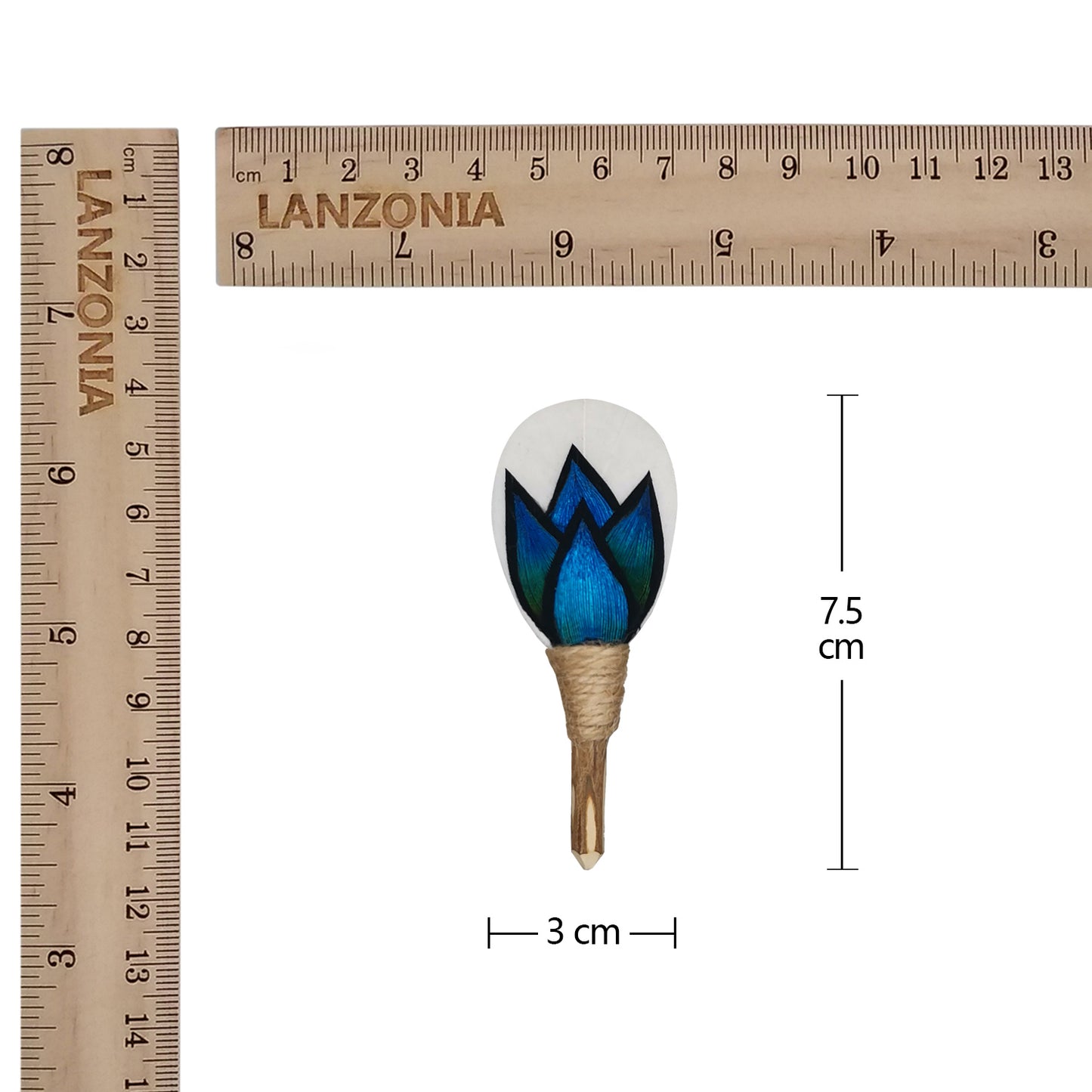 Lanzonia Men's Feather Boutonniere Groom Lapel Pin Groomsmen Brooch Handmade Feather Hat Pin Wedding Accessories - Lanzonia