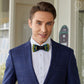 Lanzonia Mens Feather Bow Tie Handmade Peacock Bowtie for Wedding Holiday Party - Lanzonia