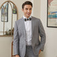 Lanzonia Men's Feather Bow Tie Handmade White and Black Polka Dot Bowtie for Wedding Holiday - Lanzonia