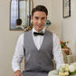 Lanzonia Men's Black and White Feather Bow Tie Handmade Peacock Bowtie for Wedding Holiday Party - Lanzonia