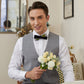 Lanzonia Men's Black and White Feather Bow Tie Handmade Peacock Bowtie for Wedding Holiday Party - Lanzonia