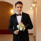Lanzonia Feather Bowtie Handmade Wedding Brown Mens Bow Tie for Wedding - Lanzonia