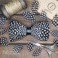 Lanzonia Wedding Feather Bowtie Handmade Polk Dot Black Bow Tie for Mens - Lanzonia