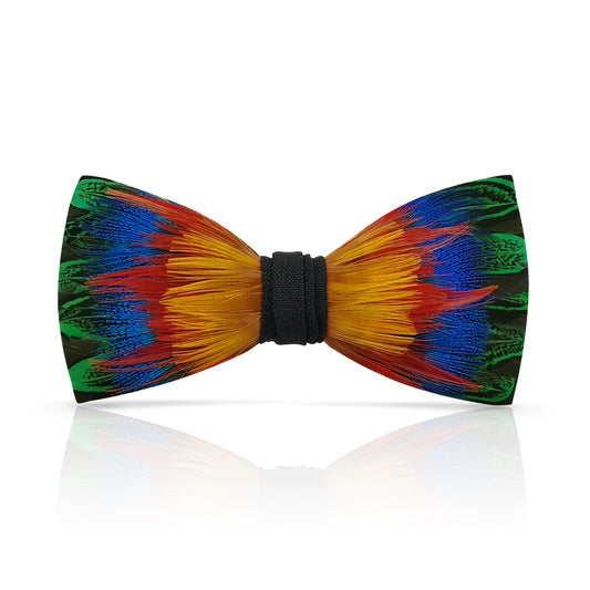 Lanzonia Feather Men's Bowtie Handmade Bow Tie for Party Holiday Ball Wedding - Lanzonia