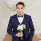 Lanzonia Men's Feather Bow Tie Handmade Peacock Bowtie for Wedding - Lanzonia