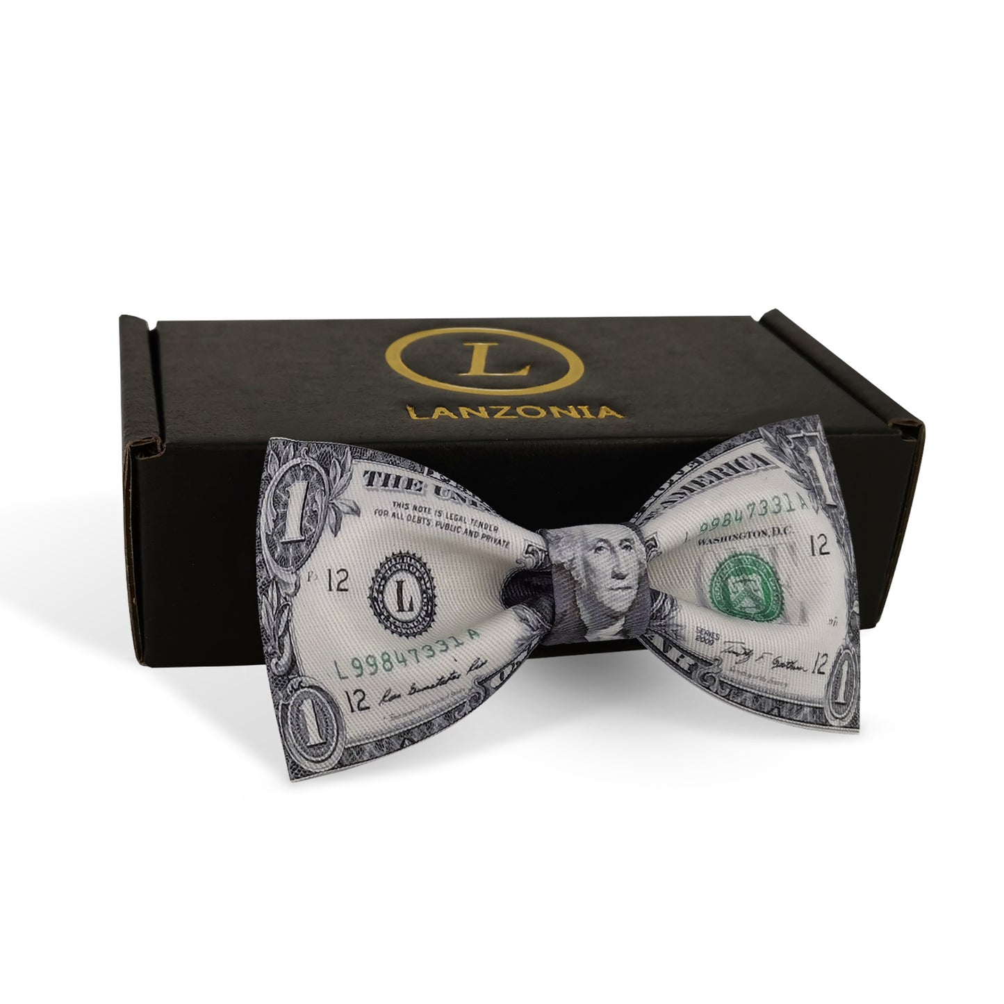 Lanzonia Boy's Bowtie Kids Funny Money Print Bow Tie for Holiday New Party Birthday - Lanzonia