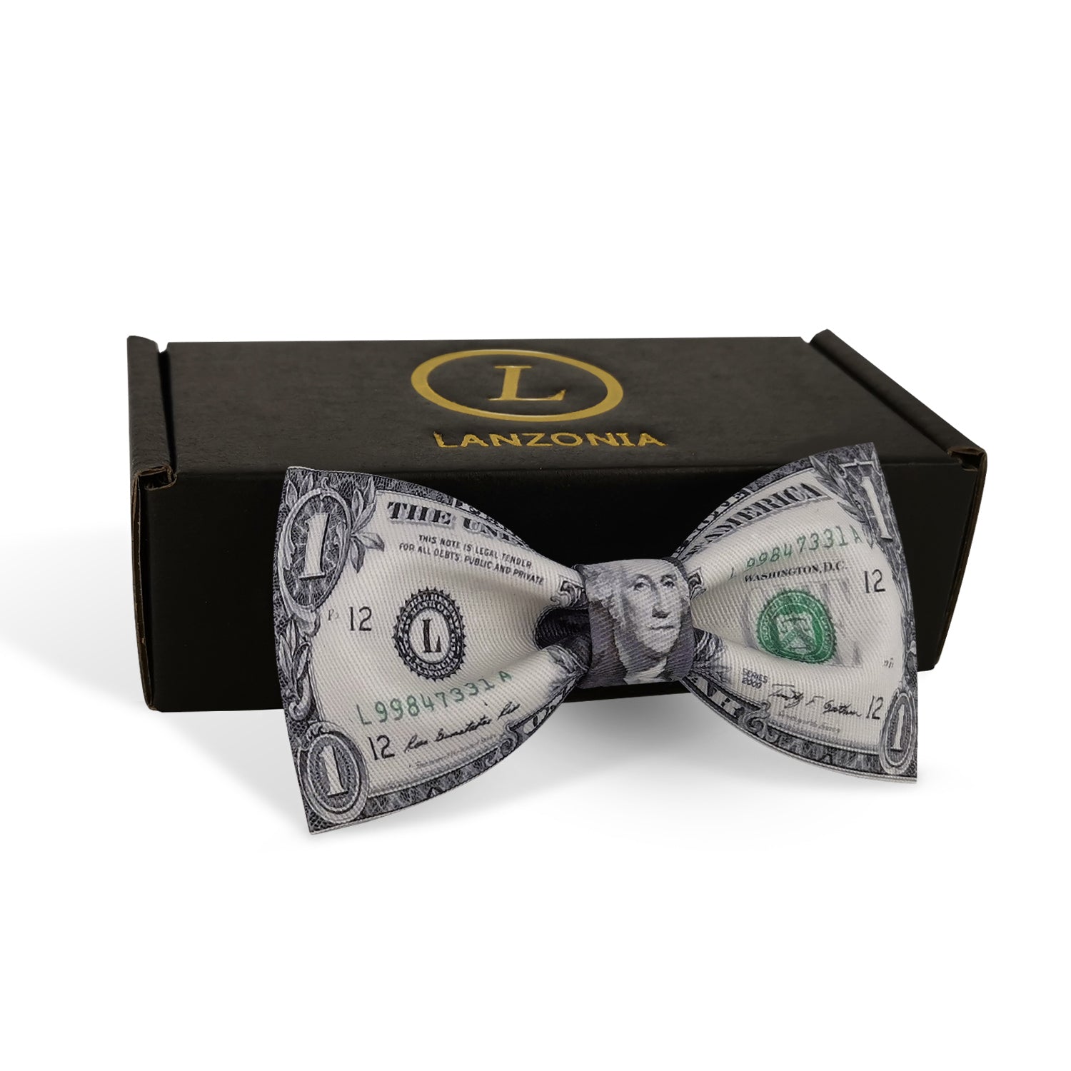 Lanzonia Boy's Bowtie Kids Funny Money Print Bow Tie for Holiday New Party Birthday - Lanzonia