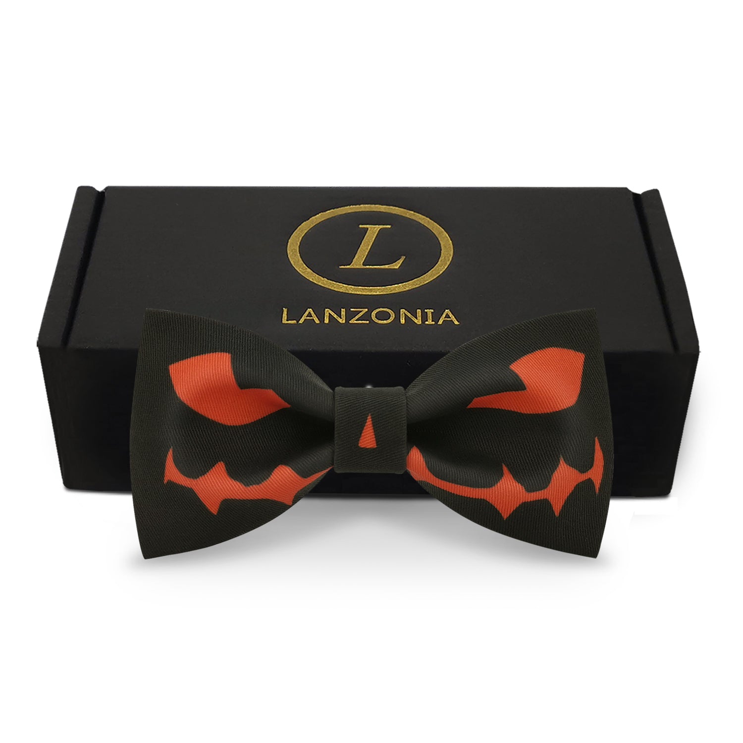 Lanzonia Boy's Novelty Bow Tie Kid's Funny Pumpkin Pattern Designer Bowtie for Holiday Halloween - Lanzonia