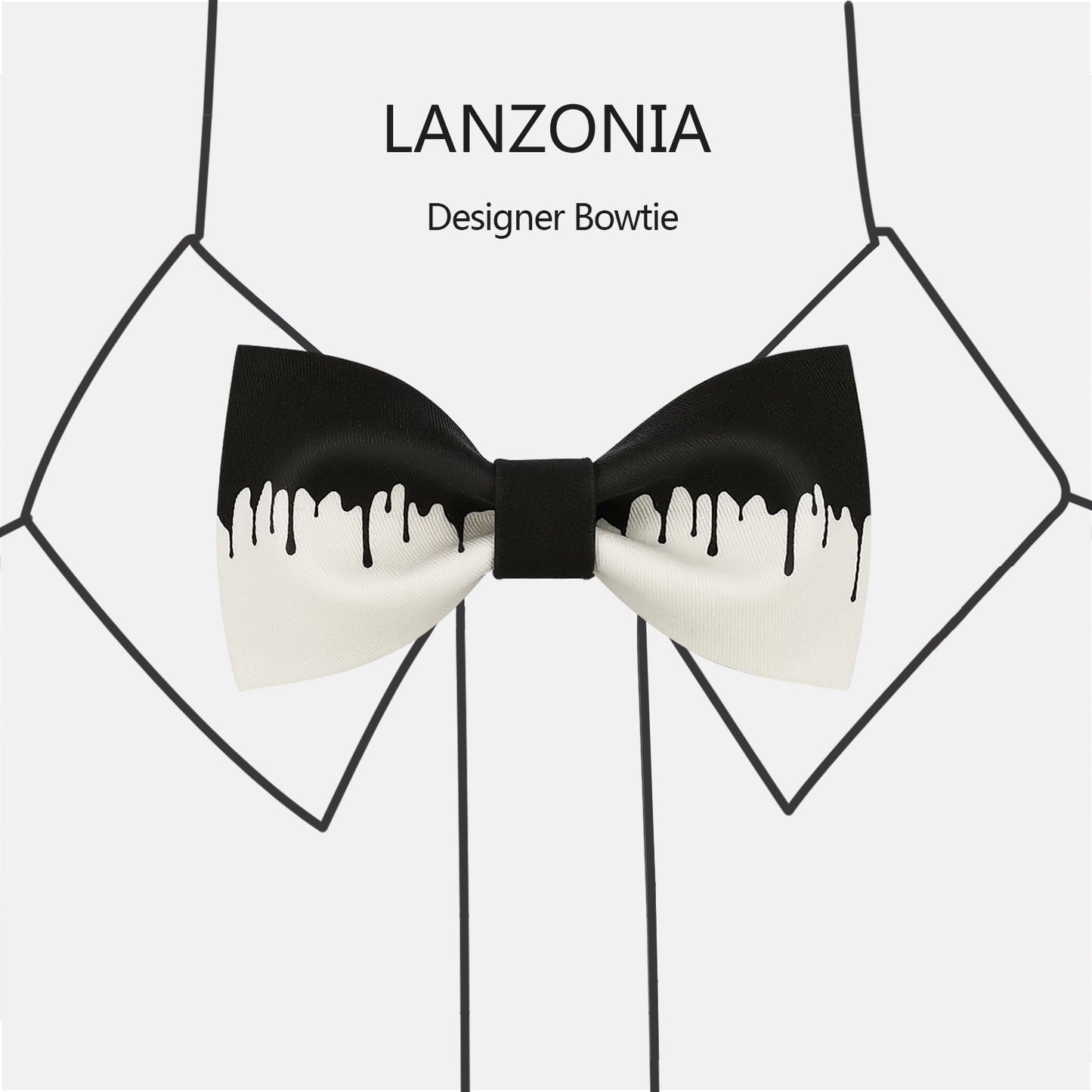 Lanzonia Boy's Novelty Bow Tie Children Funny Ink Designer Bowtie for Holiday New Years Christmas Halloween - Lanzonia