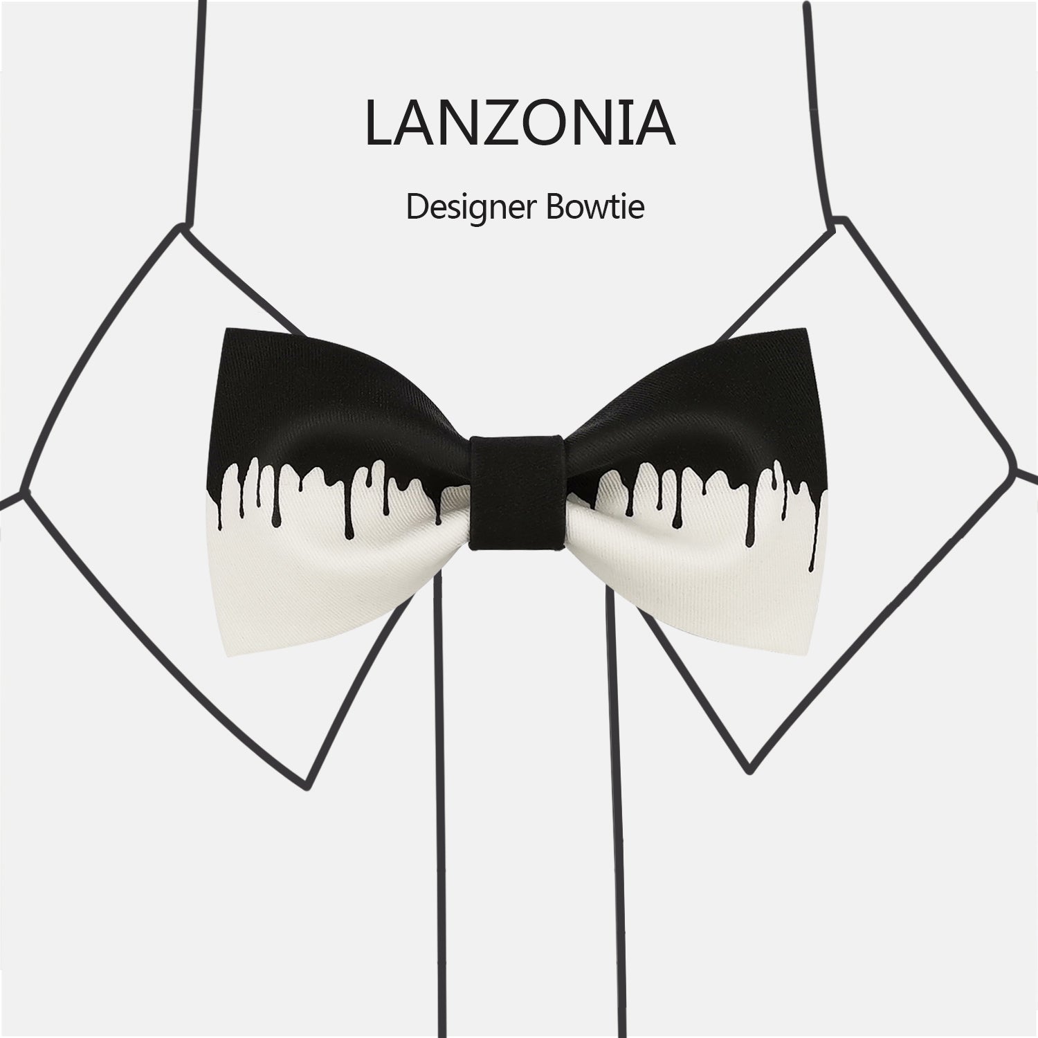 Lanzonia Boy's Novelty Bow Tie Children Funny Ink Designer Bowtie for Holiday New Years Christmas Halloween - Lanzonia