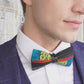 Lanzonia Men's Peacock Feather Bow Tie Handmade Bowtie for Wedding