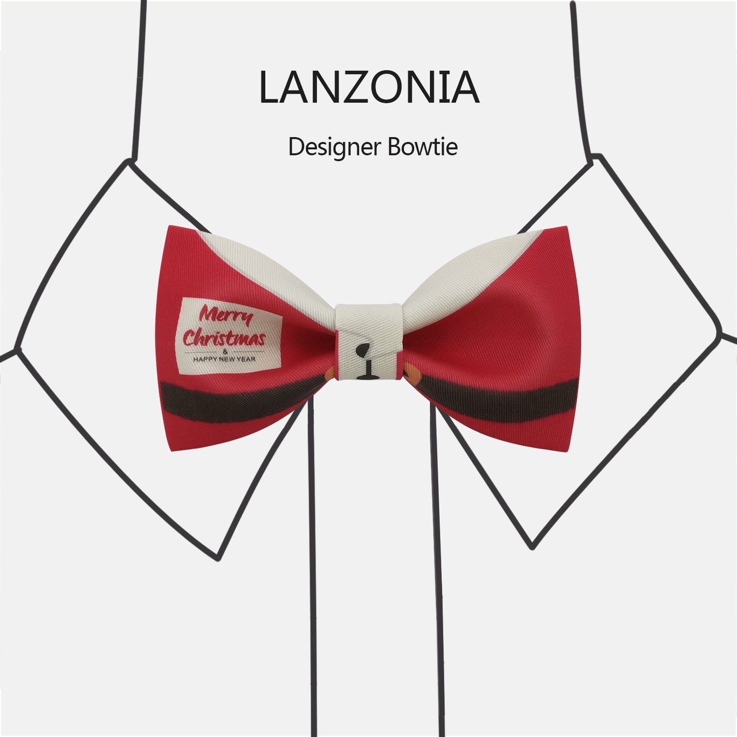 Lanzonia Boy's Novelty Bow Tie Kid's Funny Santa Claus Designer Bowtie for Xmas Christmas Holiday New Years Eve - Lanzonia