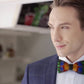 Lanzonia Feather Men's Bowtie Handmade Bow Tie for Party Holiday Ball Wedding