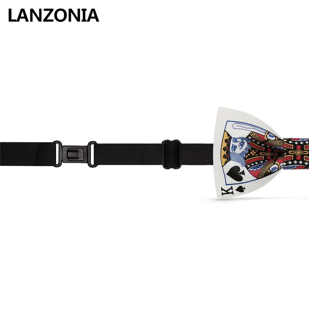 Lanzonia Boy's Bowtie Funny Poker Pattern Bow Tie for Kids - Lanzonia