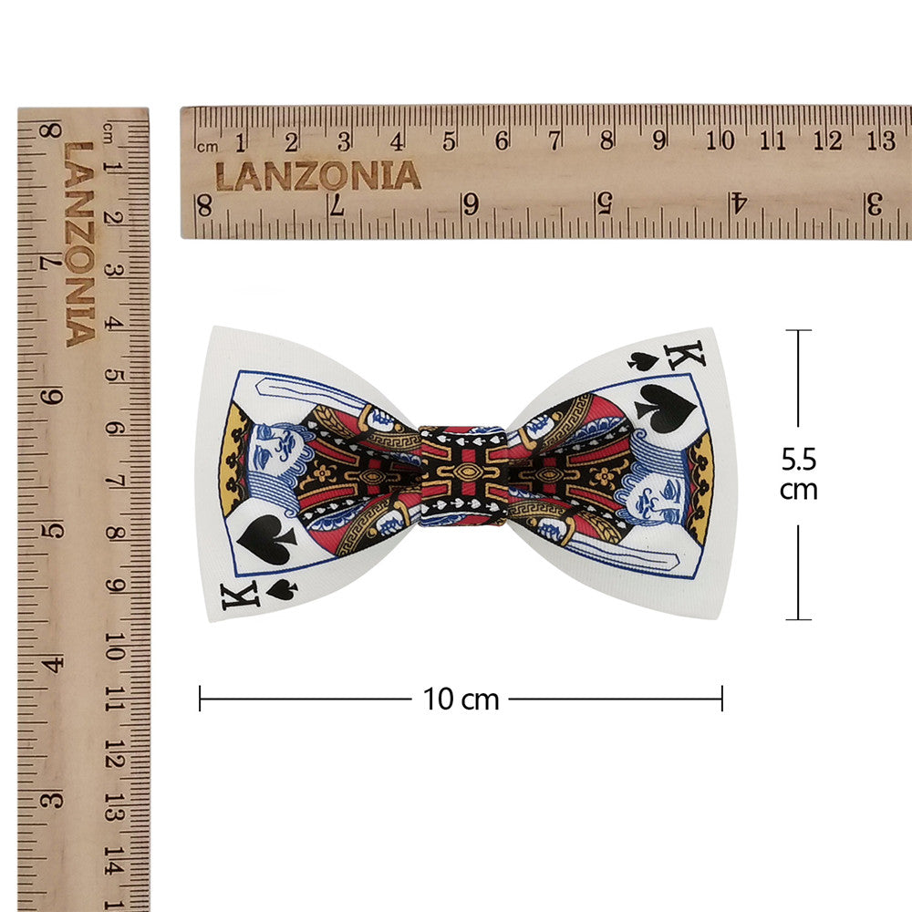Lanzonia Boy's Bowtie Funny Poker Pattern Bow Tie for Kids - Lanzonia