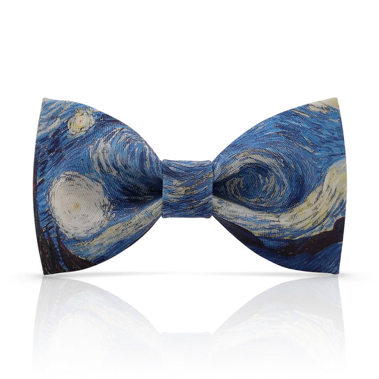 Lanzonia Men's Designer Bowtie Blue Oil Painting Bow Tie for Holiday New Party Birthday - Lanzonia