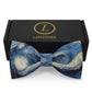 Lanzonia Men's Designer Bowtie Blue Oil Painting Bow Tie for Holiday New Party Birthday - Lanzonia