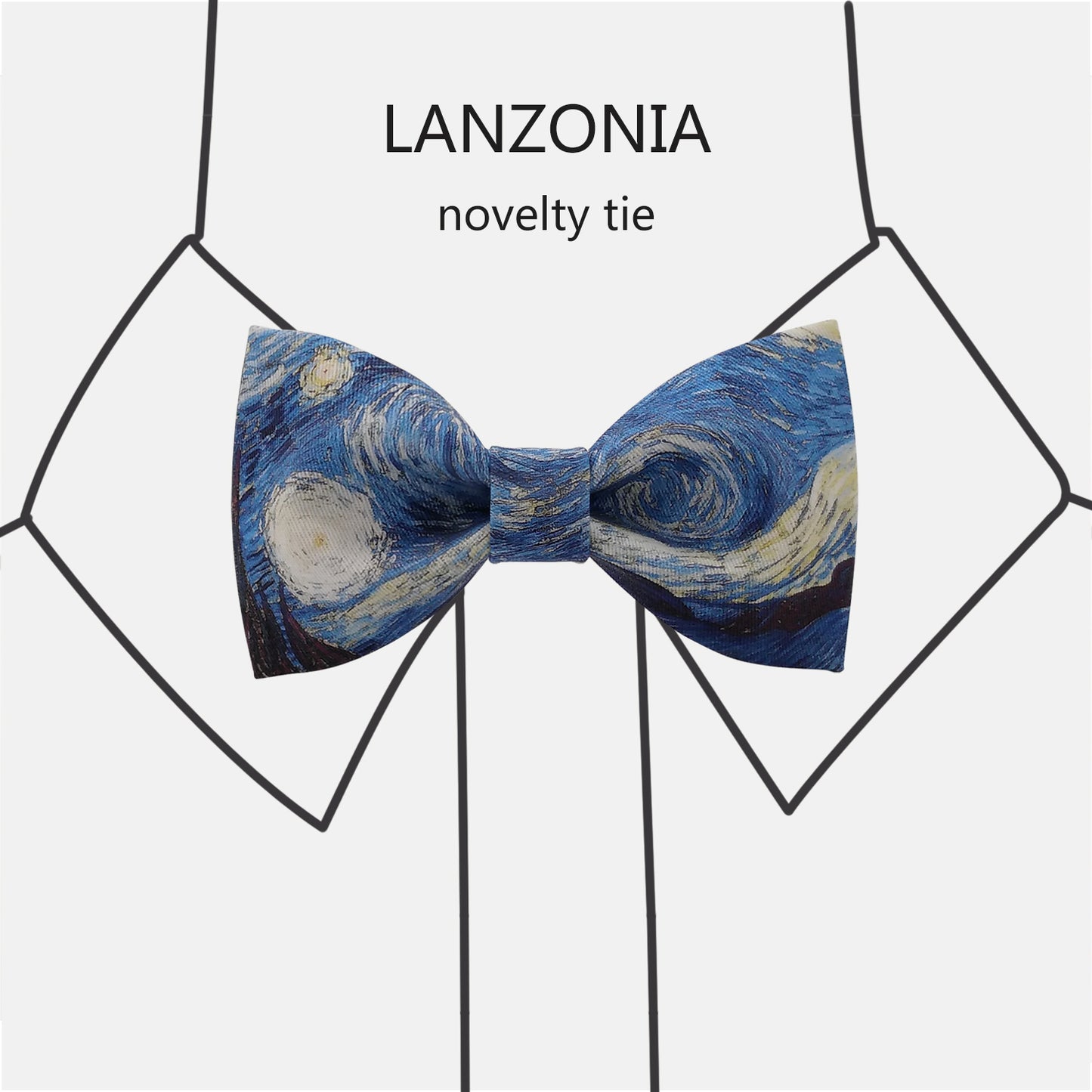 Lanzonia Boy's Bowtie Kids Designer Oil Painting Bow Tie for Holiday New Party Birthday - Lanzonia