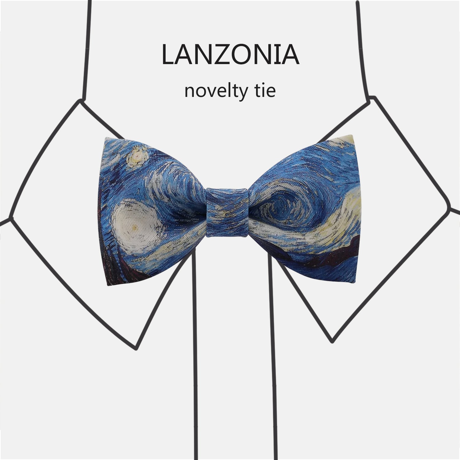 Lanzonia Boy's Bowtie Kids Designer Oil Painting Bow Tie for Holiday New Party Birthday - Lanzonia