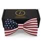 Lanzonia Mens Fashion Bowtie U.S. American Flag USA. Patterned Bow Tie for Holiday New Years Eve - Lanzonia