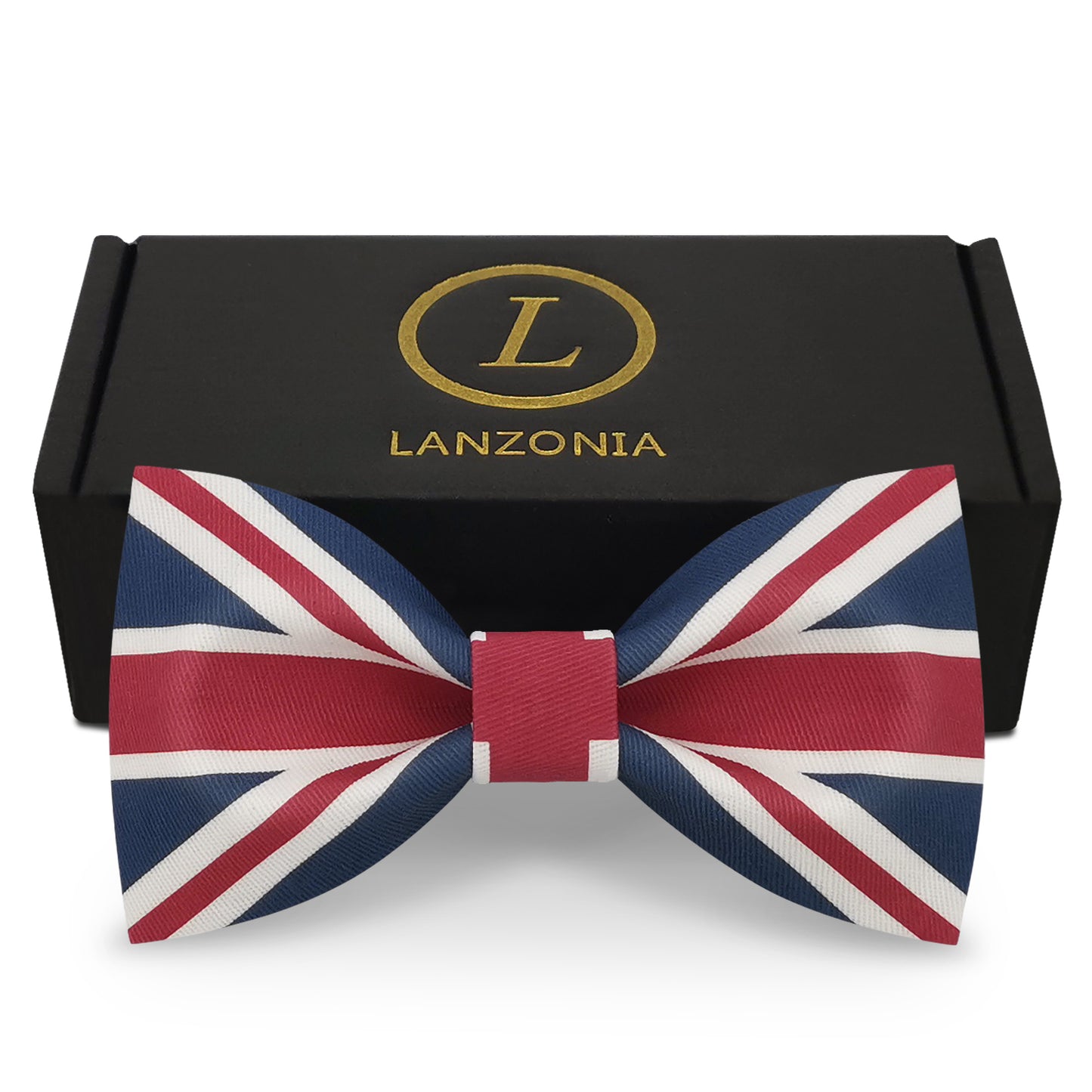 Lanzonia Funny Bow Ties for Men, Novelty Designer Union Jack Flag Bowtie for Wedding Party - Lanzonia