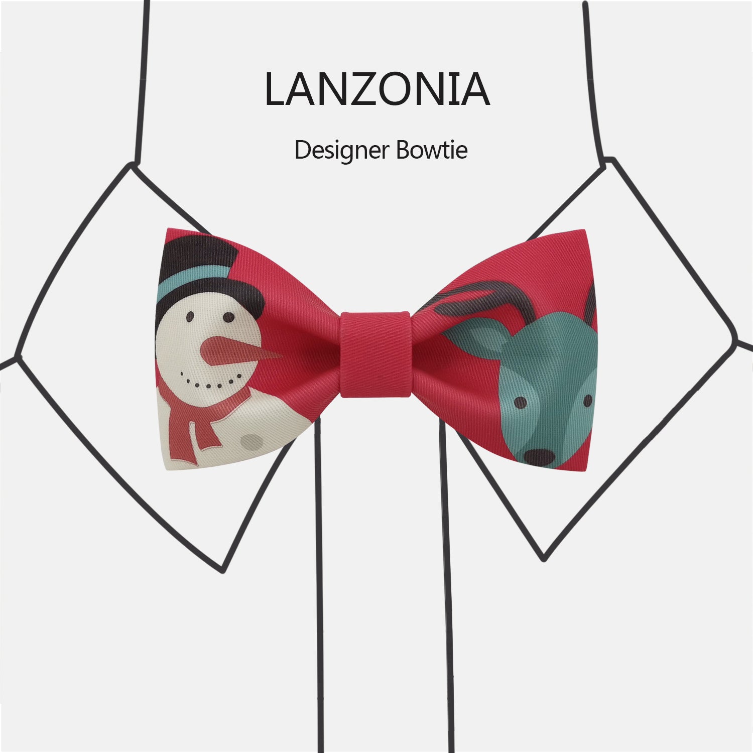 Lanzonia Men's Novelty Bow Tie Funny Snowman Designer Bowtie for Xmas Christmas Holiday New Years Eve - Lanzonia