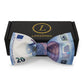 Lanzonia Men's Novelty Money Bow Tie Funny 20 EUR Pattern Designer Bowtie for Holiday Party - Lanzonia