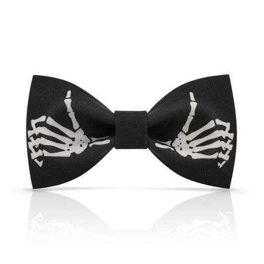 Lanzonia Mens Novelty Skeleton Bow Tie Funny Skull Designer Bowtie for Holiday Halloween - Lanzonia