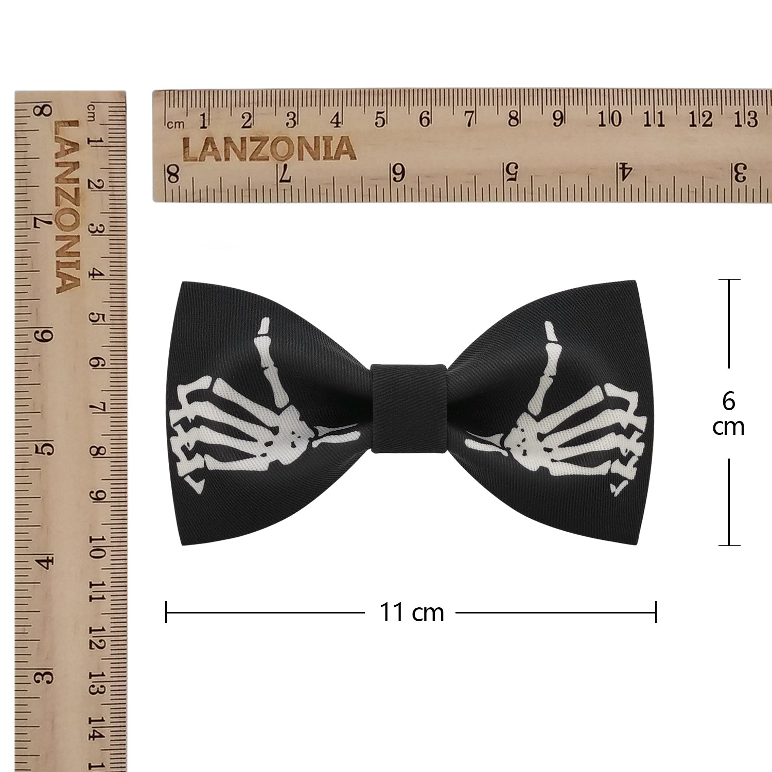 Lanzonia Mens Novelty Skeleton Bow Tie Funny Skull Designer Bowtie for Holiday Halloween - Lanzonia