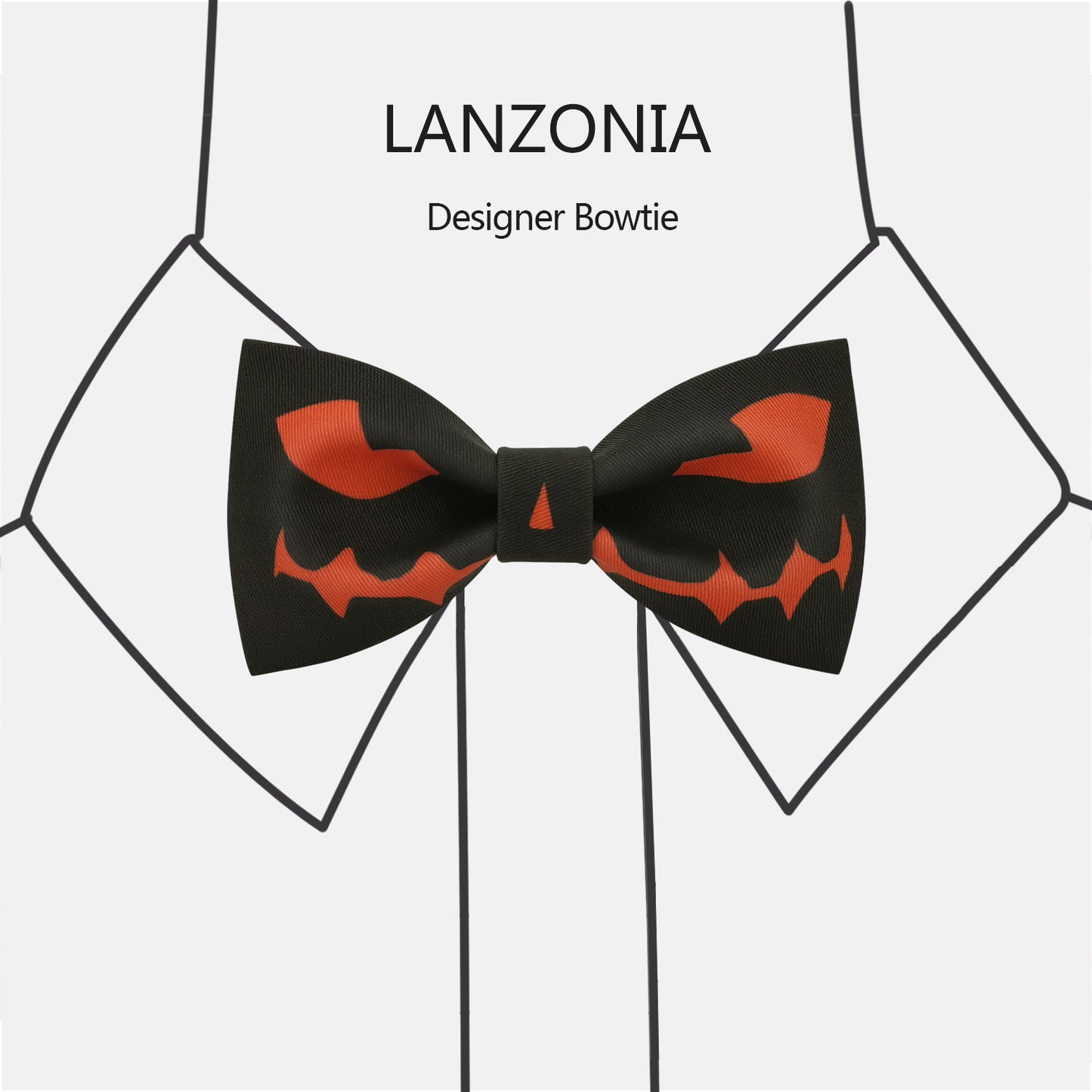 Lanzonia Mens Novelty Bow Tie Funny Pumpkin Pattern Designer Bowtie for Holiday Halloween - Lanzonia
