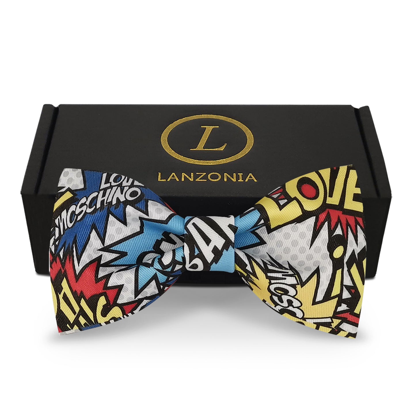 Lanzonia Men's Funny Bowtie Fashion Colorful Graffiti Letter Bow Tie for Holiday New Party Birthday - Lanzonia