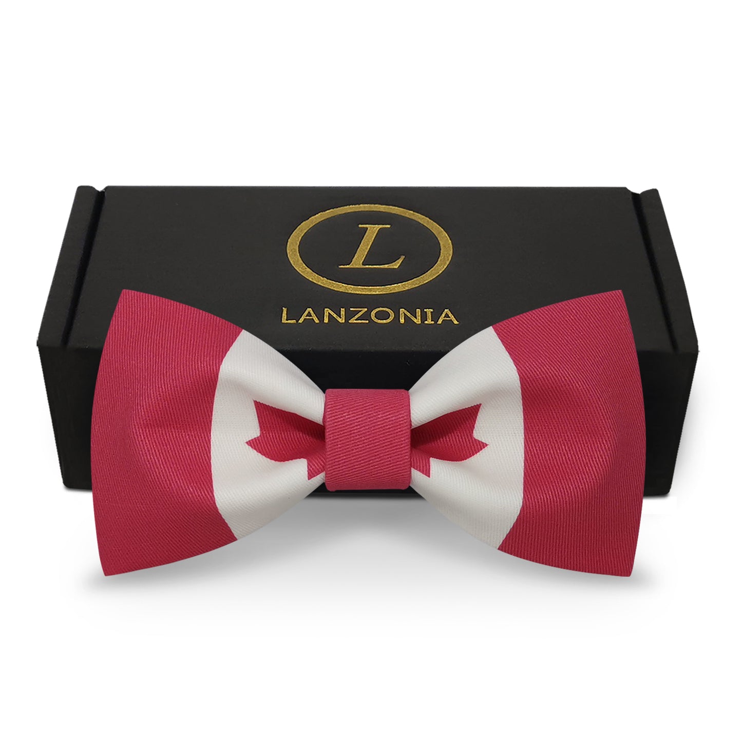 Lanzonia Funny Bow Ties for Men Unique Canada Flag Patterned Bowtie - Lanzonia