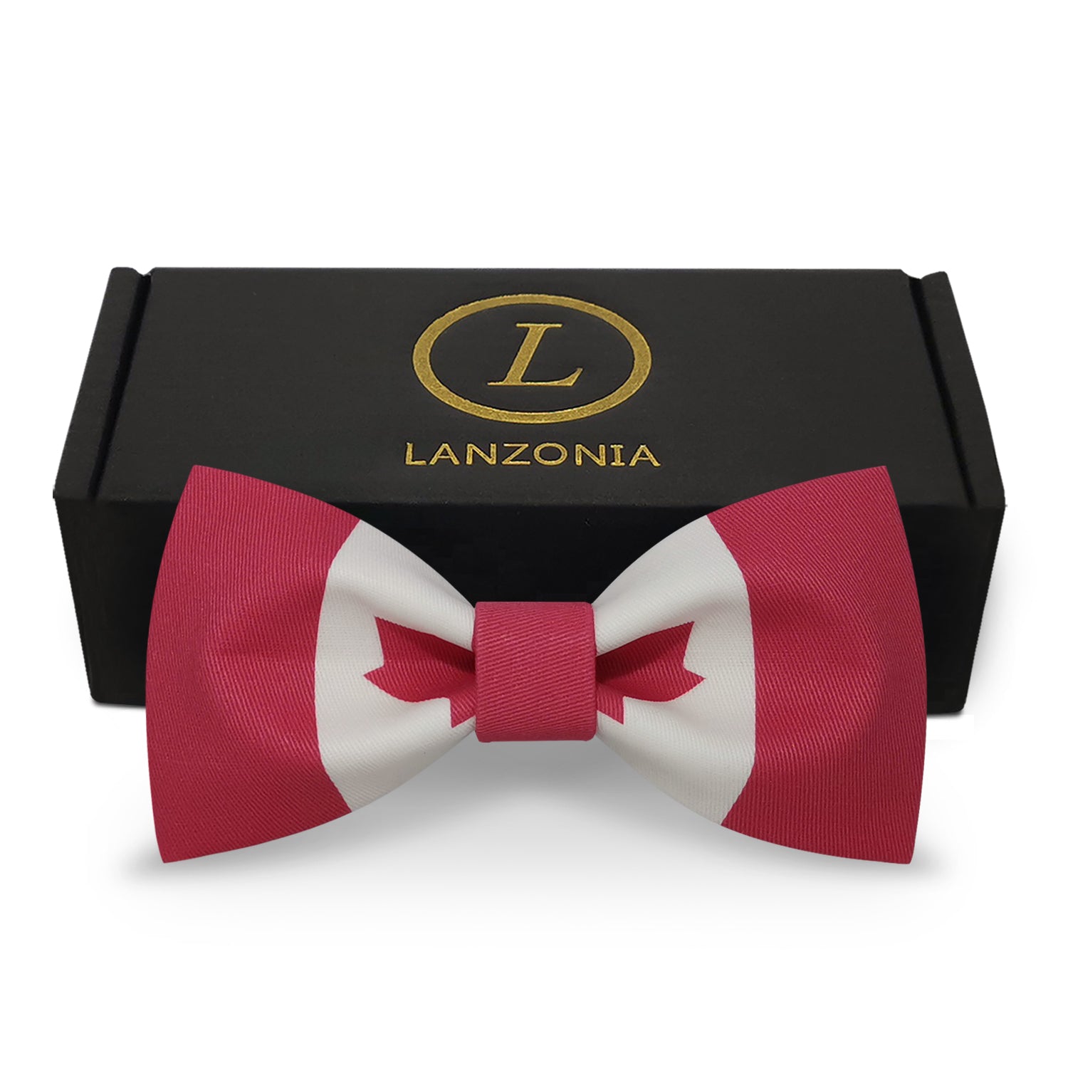 Lanzonia Boys Canada Funny Bow Tie Kids Patriotic Canadian Flag Patterned Designer Bowtie for Birthday Party Holiday - Lanzonia