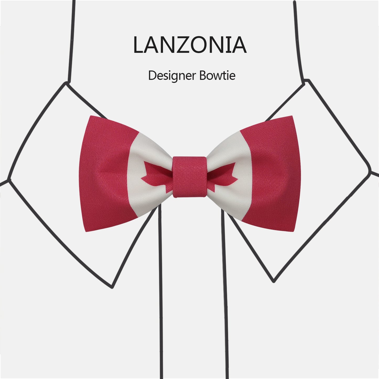 Lanzonia Funny Bow Ties for Men Unique Canada Flag Patterned Bowtie - Lanzonia