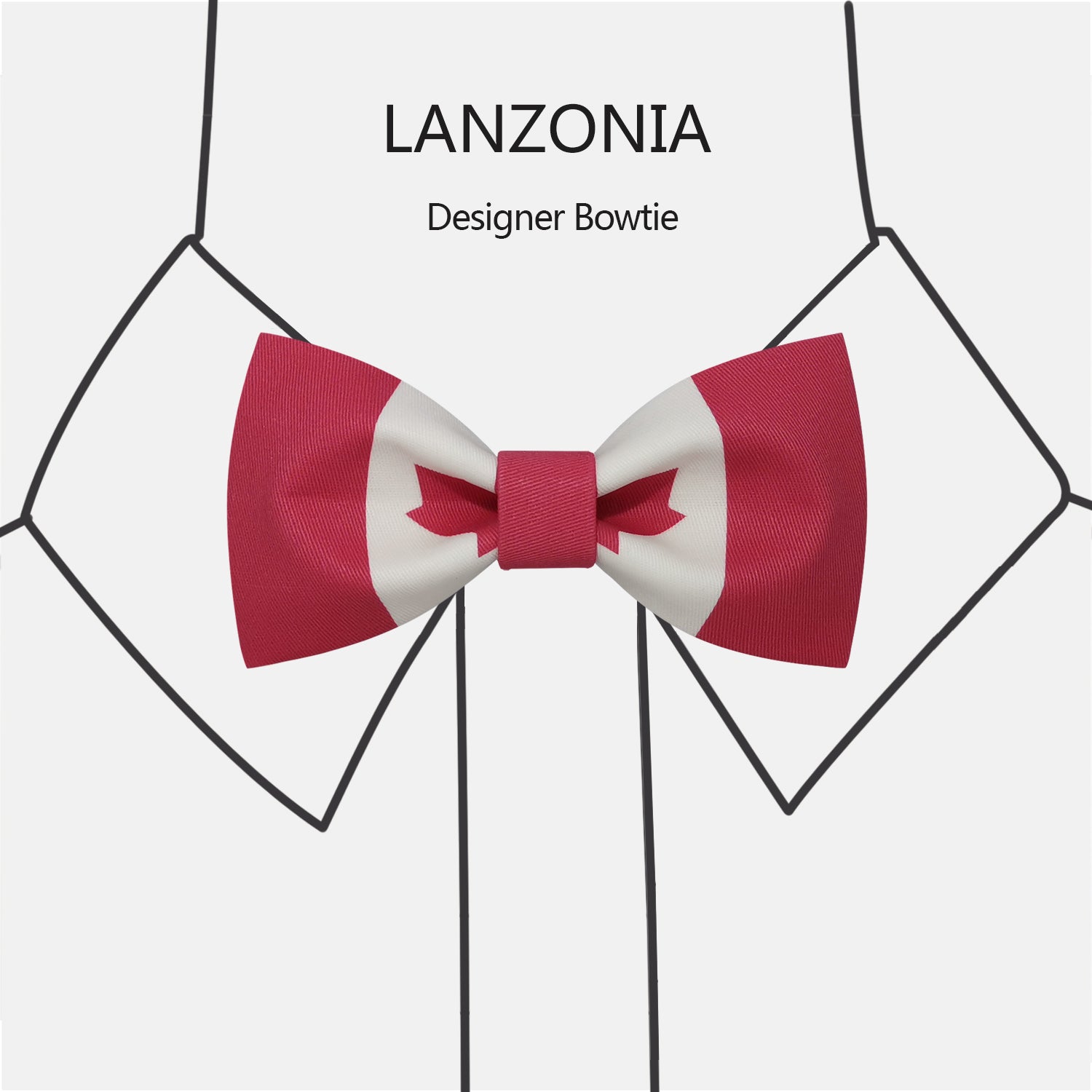 Lanzonia Funny Bow Ties for Men Unique Canada Flag Patterned Bowtie - Lanzonia