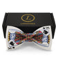 Lanzonia Mens White Funny Poker Bowtie Different Types of Bow Tie for Holiday New Years Eve - Lanzonia