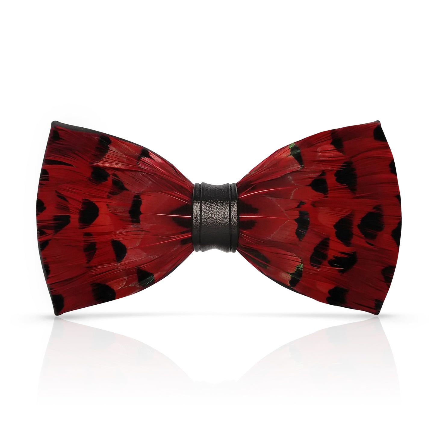 Lanzonia Mens Wedding Wine Red Bowtie Feather Hnadmade Bow Tie - Lanzonia