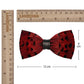 Lanzonia Mens Wedding Wine Red Bowtie Feather Hnadmade Bow Tie - Lanzonia