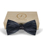 Lanzonia Feather Bow Tie for Men Handmade Black Bowtie for Wedding - Lanzonia