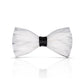 Lanzonia Men's Feather Bow Tie Handmade White Bowtie for Wedding Holiday Party Business - Lanzonia