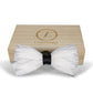 Lanzonia Men's Feather Bow Tie Handmade White Bowtie for Wedding Holiday Party Business - Lanzonia