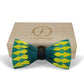 Lanzonia Feather Men's Bowtie Handmade Green and Yellow Bow Tie for Party Holiday Ball Wedding - Lanzonia