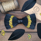 Lanzonia Men's Feather Bow Tie Handmade Black  Peacock Bowtie for Wedding Holiday - Lanzonia