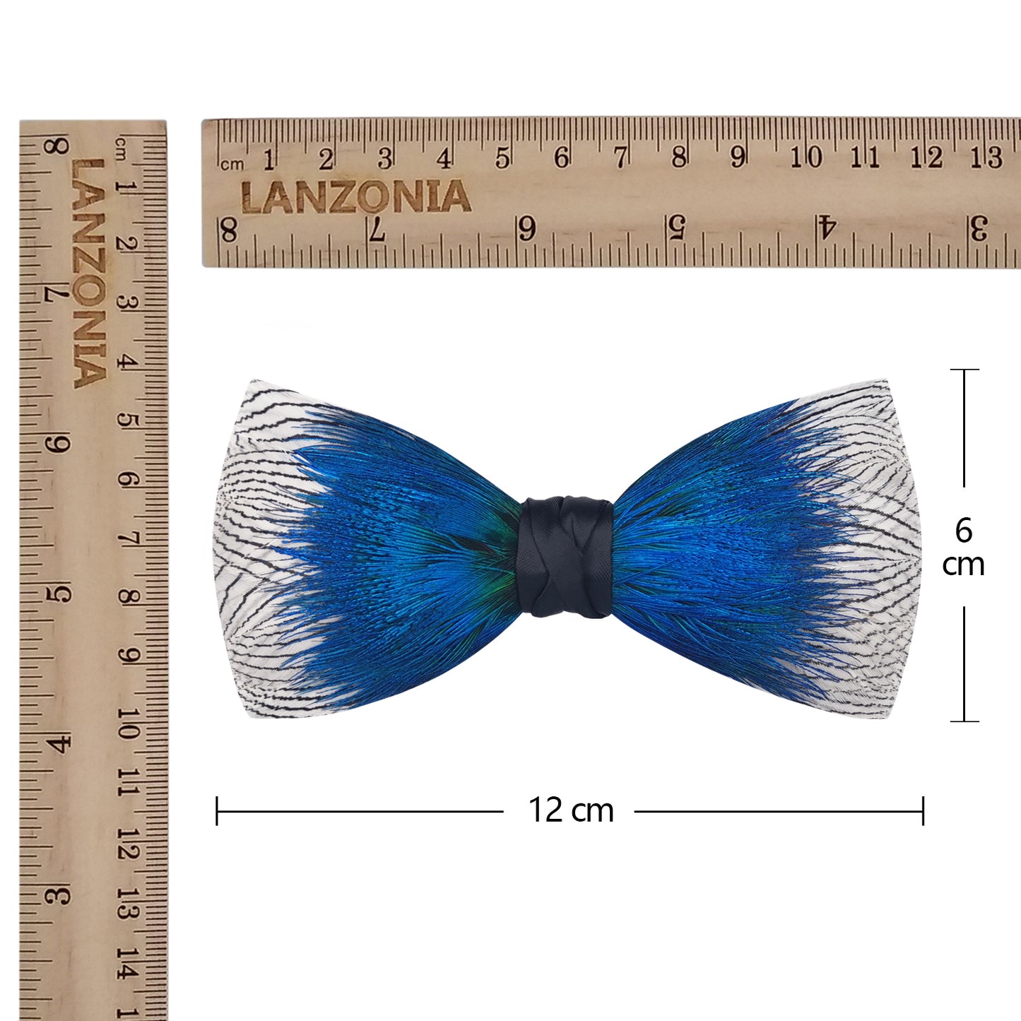 Lanzonia Men's Bowtie Wedding Handmade Feather Bow Tie - Lanzonia